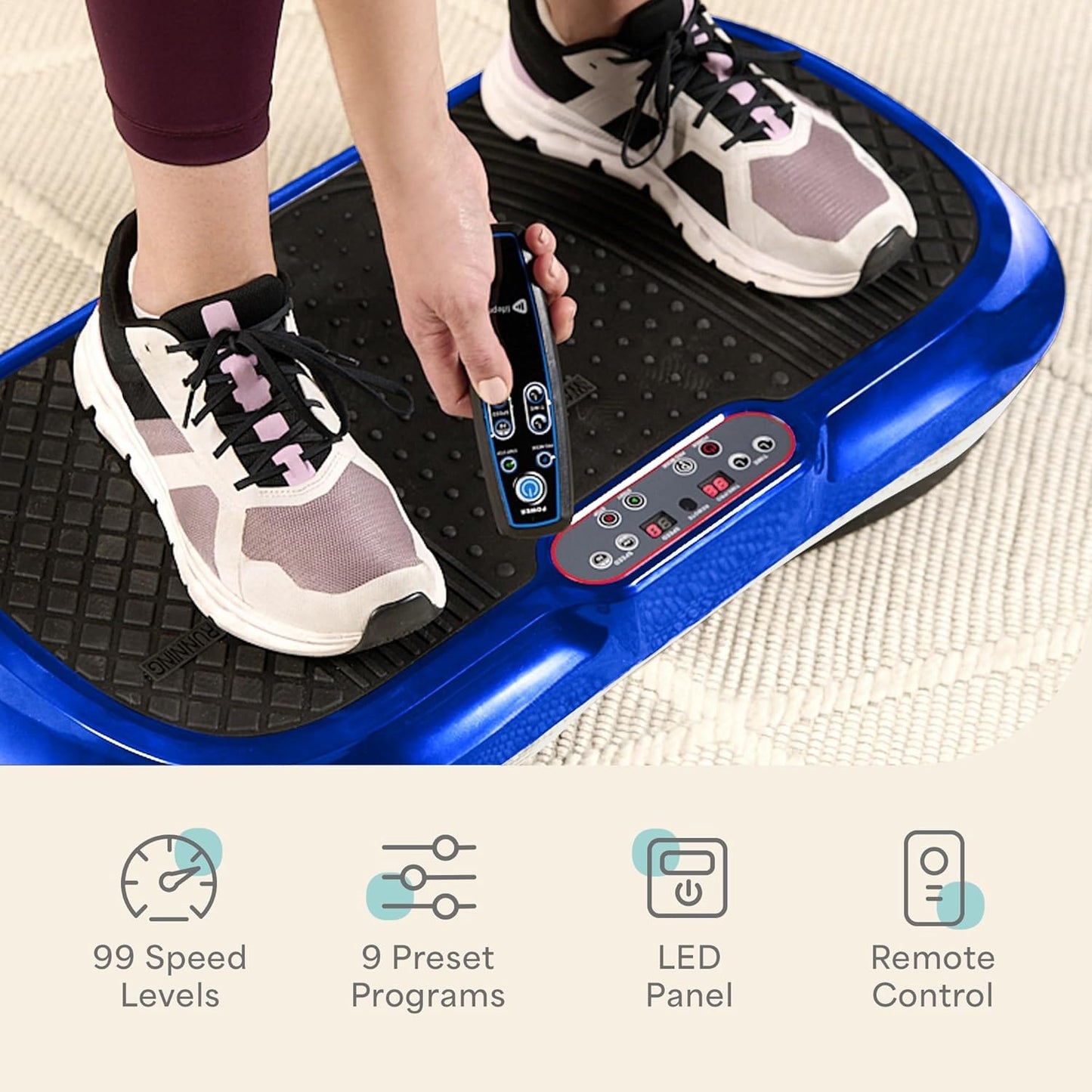 Vibration Plate Exercise Machine - Whole Body Workout Vibration Fitness Platform W/ Loop Bands - Home Training Equipment