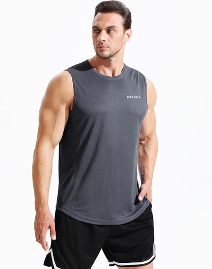 Men'S Dry Fit Workout Running Muscle Tank Top